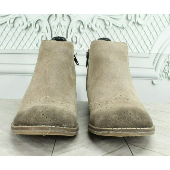 Remonte Brown Suede Side Zipper Wingtip Chelsea Ankle Boots Size Eu 37 US 6 - Picture 4 of 9